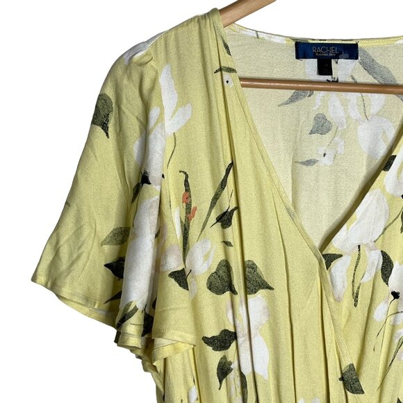 Rachel Roy Dress Womens Plus Size 3X Short Sleeve Sundress Yellow Floral Boho - Picture 4 of 12